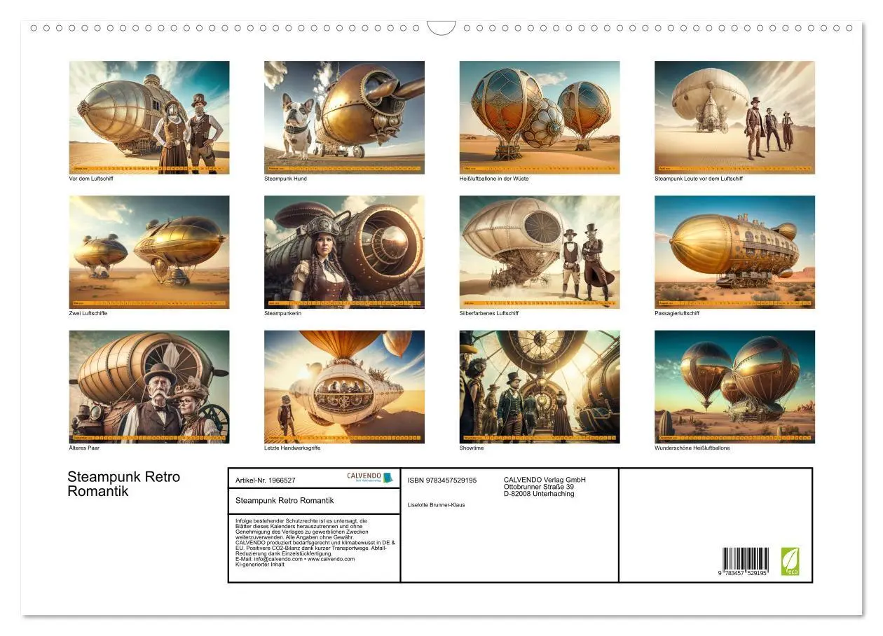 Bild: 9783457529195 | Steampunk Retro Romantik (Wandkalender 2026 DIN A2 quer), CALVENDO...