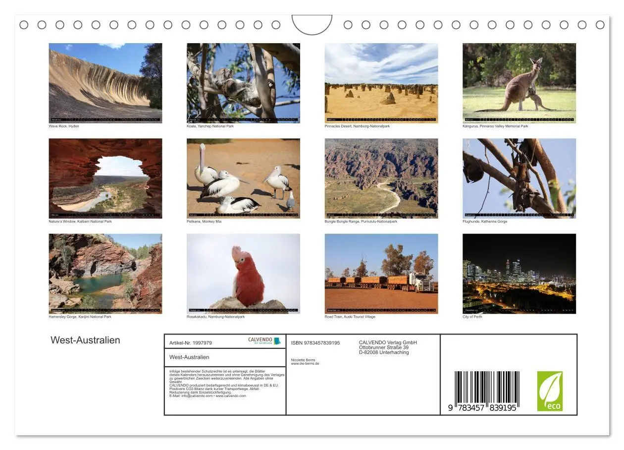 Bild: 9783457839195 | West-Australien (Wandkalender 2026 DIN A4 quer), CALVENDO...