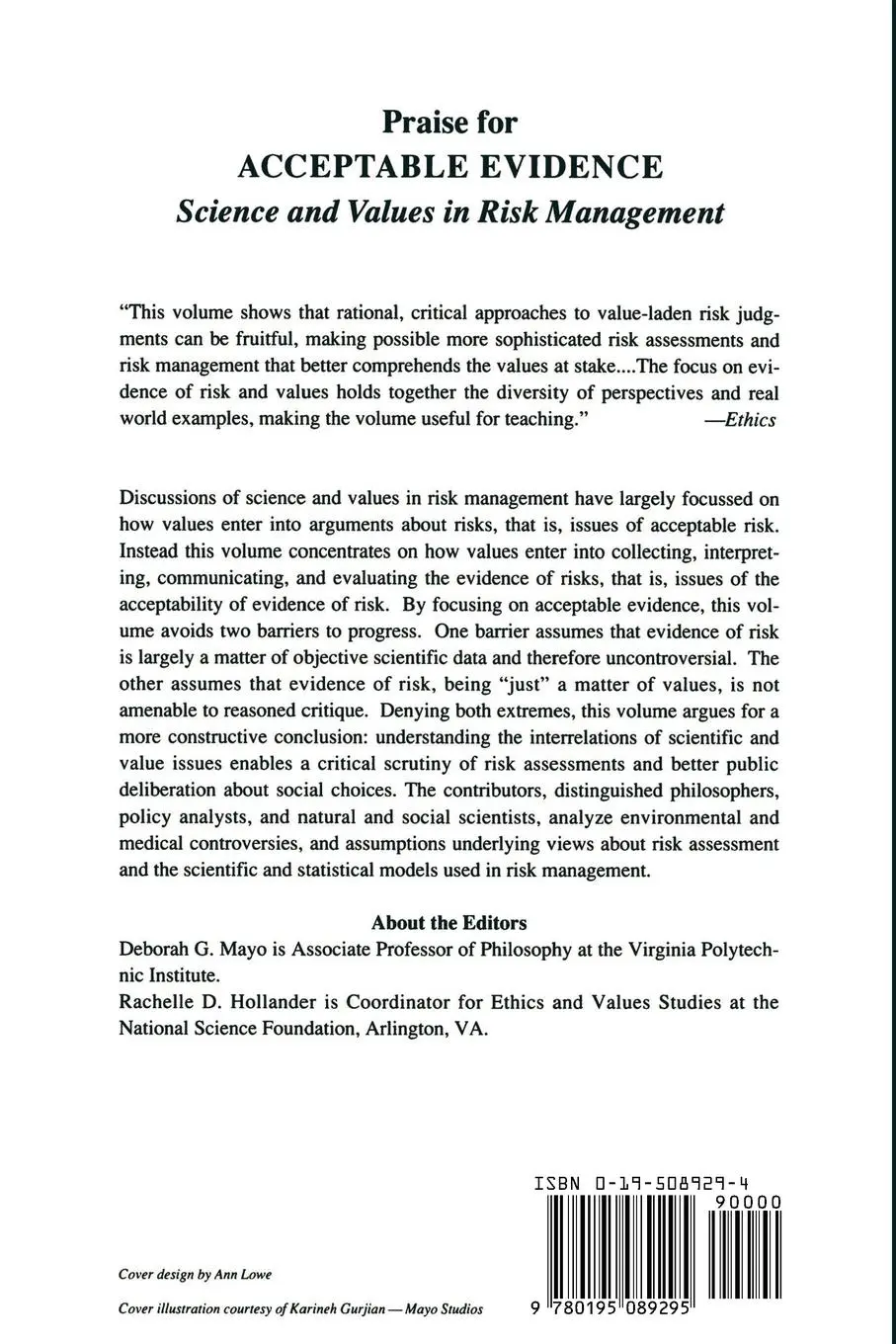 Rückseite: 9780195089295 | Acceptable Evidence | Mayo | Taschenbuch | Englisch | 1994
