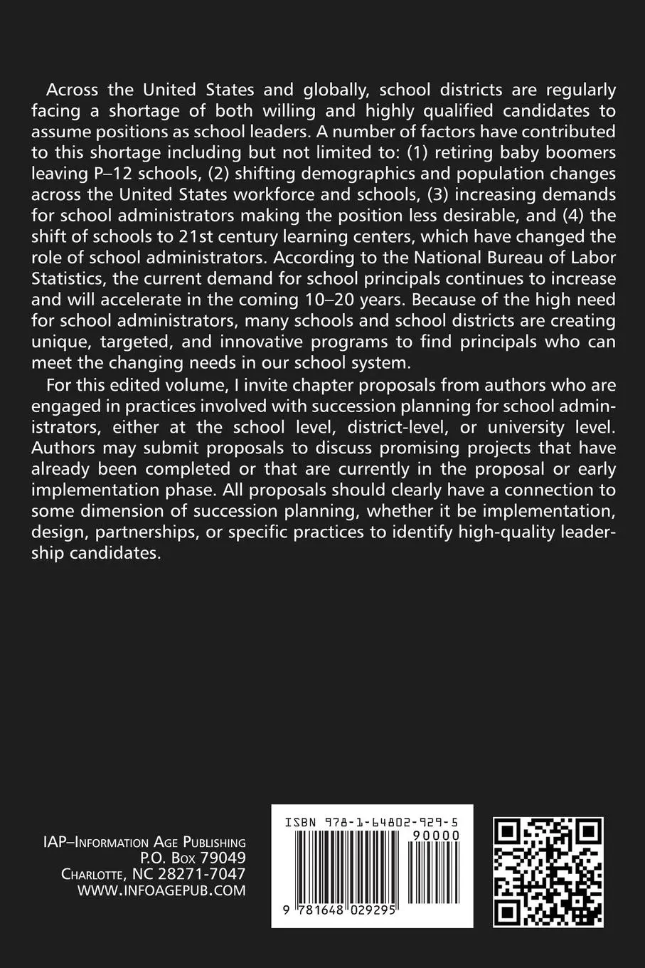 Rückseite: 9781648029295 | School Administrator Succession Planning | Lou L. Sabina | Taschenbuch