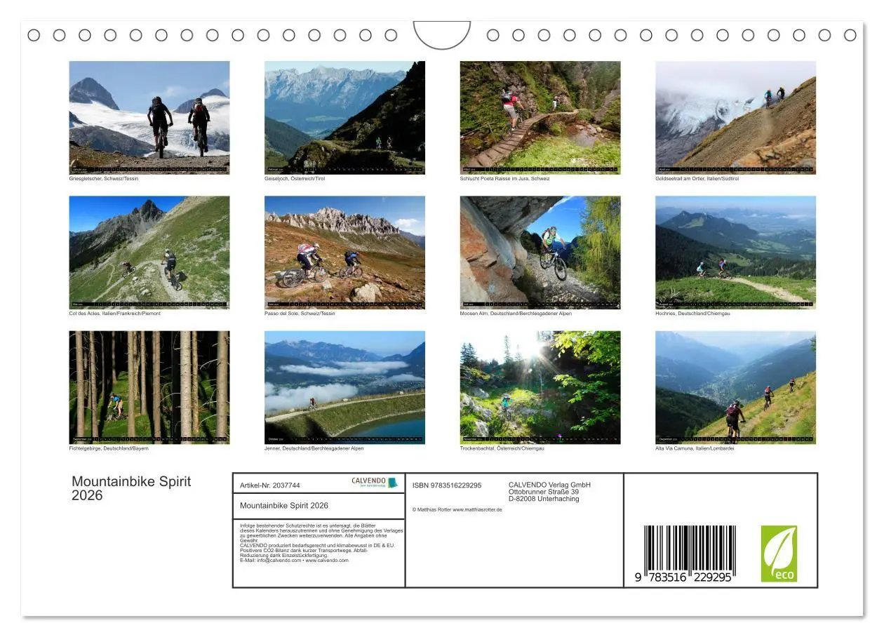 Bild: 9783516229295 | Mountainbike Spirit 2026 (Wandkalender 2026 DIN A4 quer), CALVENDO...
