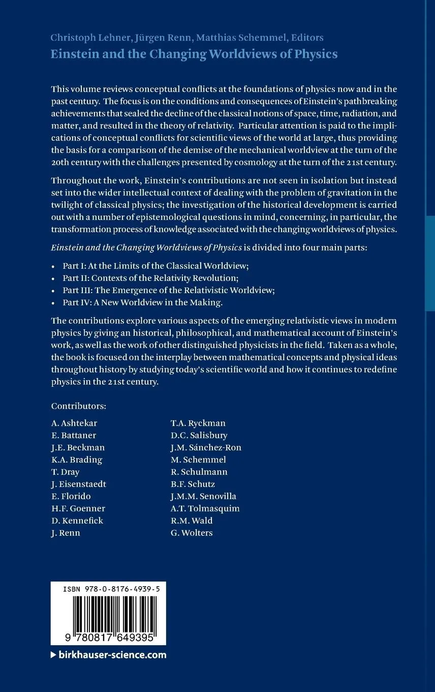 Rückseite: 9780817649395 | Einstein and the Changing Worldviews of Physics | Lehner (u. a.) | xii