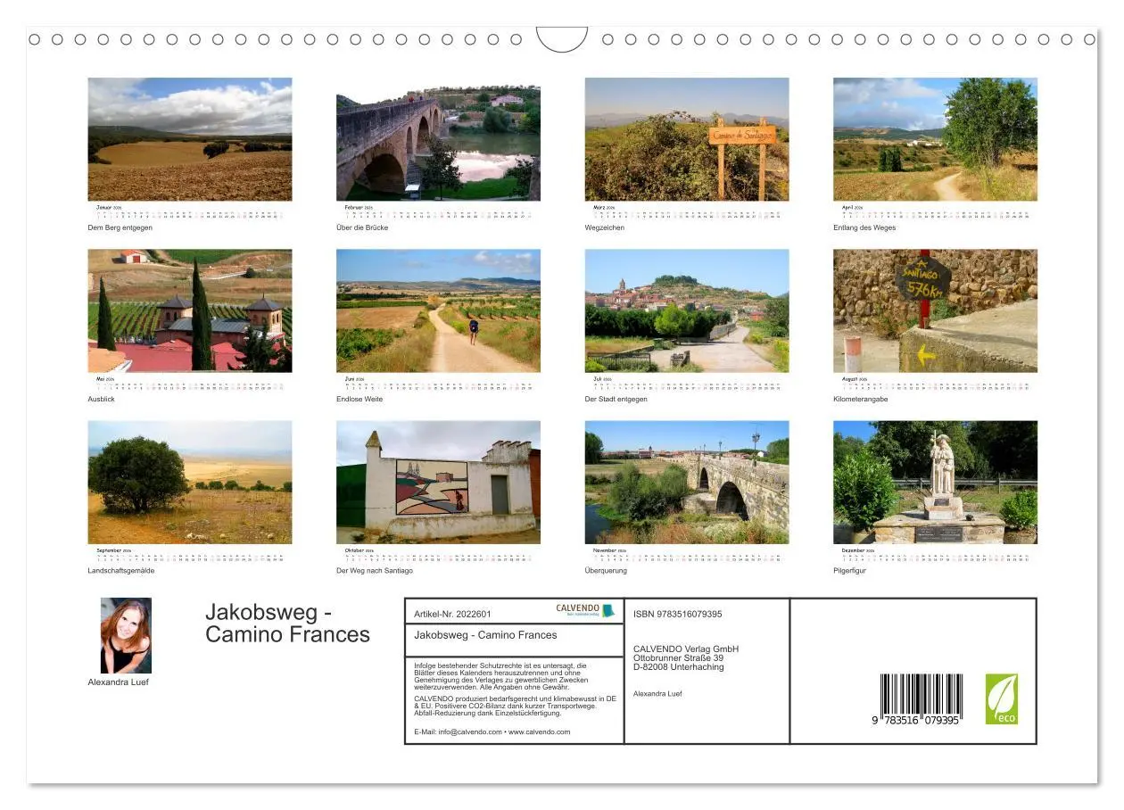 Bild: 9783516079395 | Jakobsweg - Camino Frances (Wandkalender 2026 DIN A3 quer),...