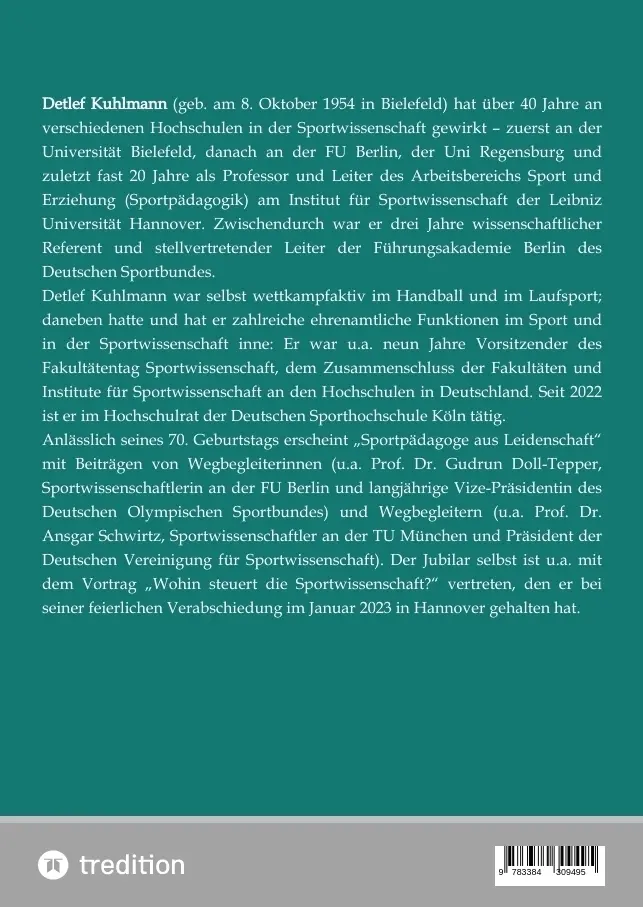 Bild: 9783384309495 | Detlef Kuhlmann - Sportpädagoge aus Leidenschaft | Wolfgang Schüler