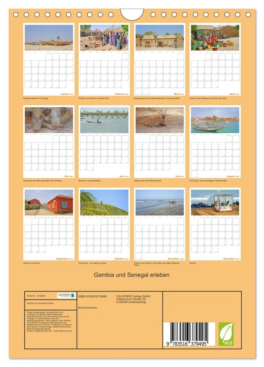 Bild: 9783516379495 | Gambia und Senegal erleben (Wandkalender 2026 DIN A4 hoch),...