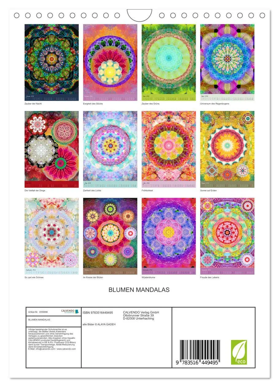 Bild: 9783516449495 | BLUMEN MANDALAS (Wandkalender 2026 DIN A4 hoch), CALVENDO...