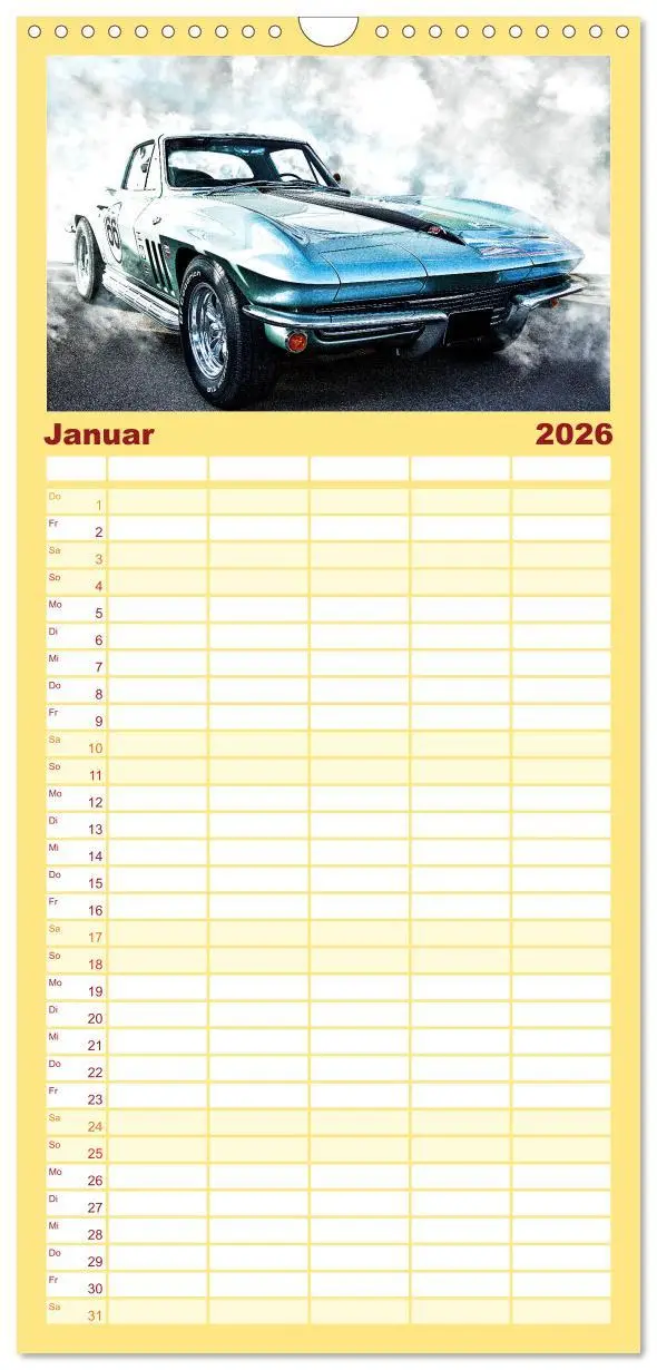 Bild: 9783516519495 | Familienplaner 2026 - American Automobile mit 5 Spalten...