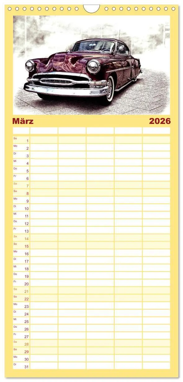 Bild: 9783516519495 | Familienplaner 2026 - American Automobile mit 5 Spalten...