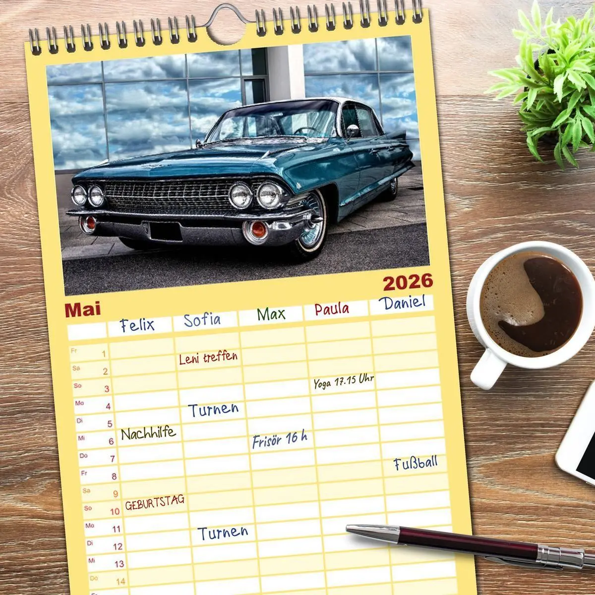 Bild: 9783516519495 | Familienplaner 2026 - American Automobile mit 5 Spalten...