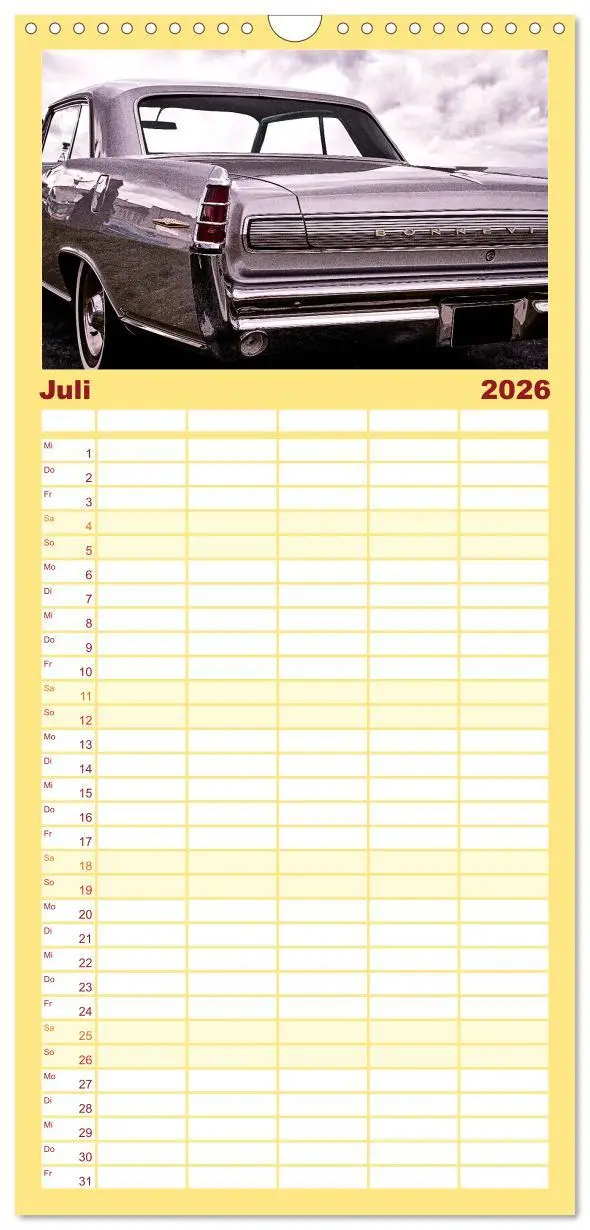 Bild: 9783516519495 | Familienplaner 2026 - American Automobile mit 5 Spalten...