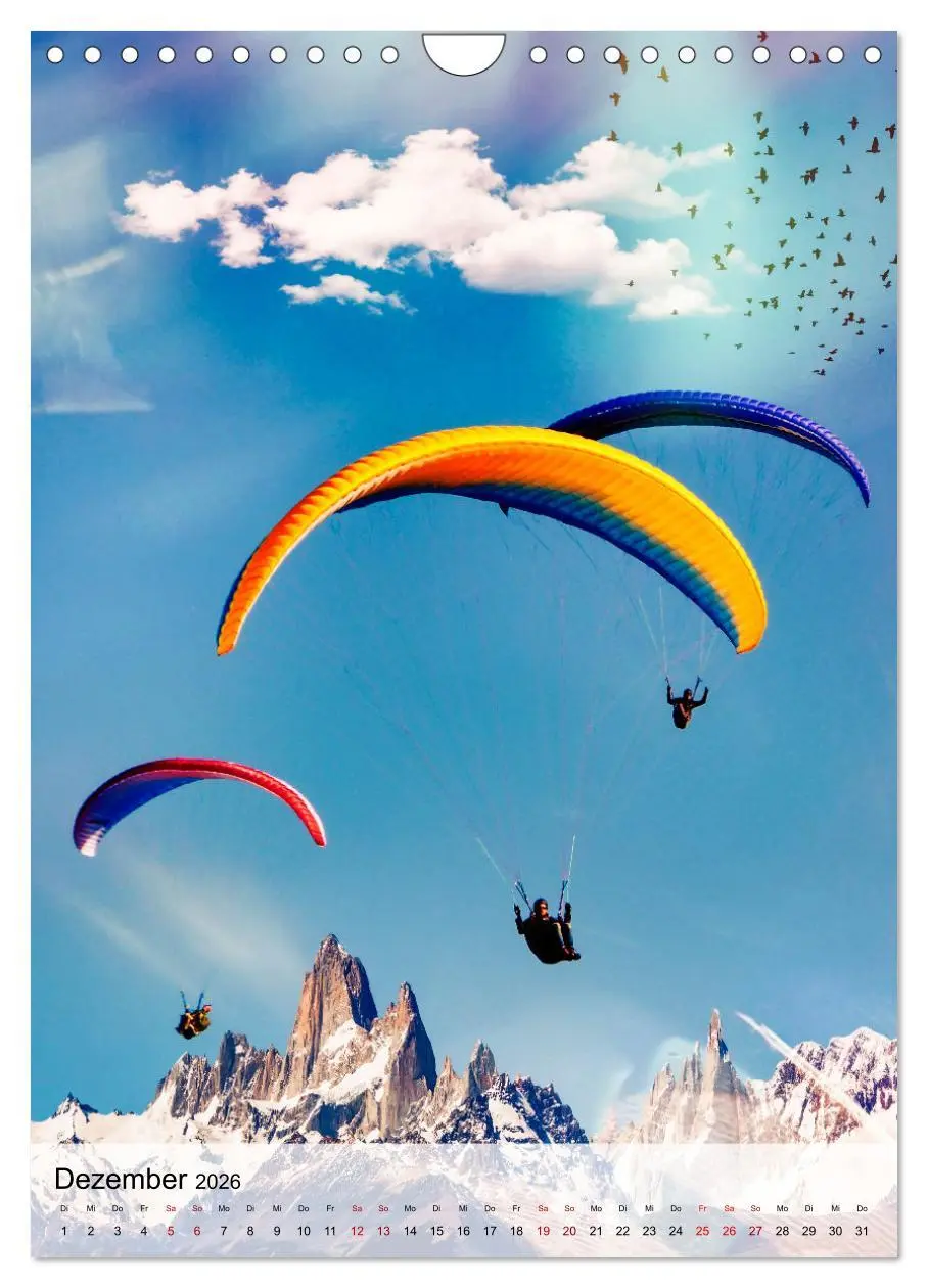 Bild: 9783516369595 | Paragliding - einfach Spaß (Wandkalender 2026 DIN A4 hoch),...
