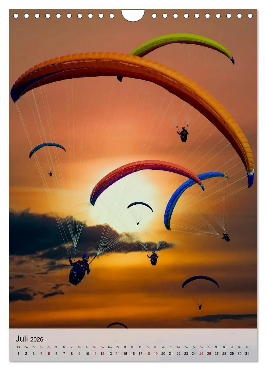 Bild: 9783516369595 | Paragliding - einfach Spaß (Wandkalender 2026 DIN A4 hoch),...