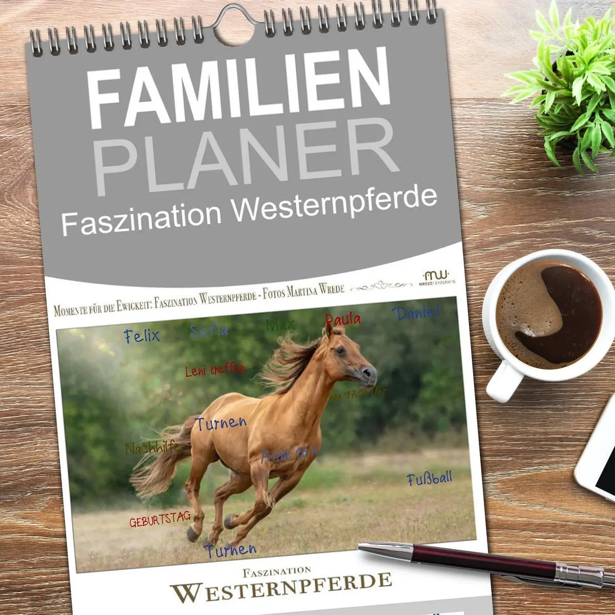 Bild: 9783516509595 | Familienplaner 2026 - Faszination Westernpferde mit 5 Spalten...