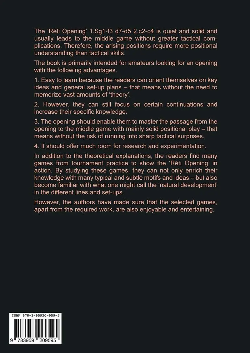 Rückseite: 9783959209595 | The Reti Opening - Properly Played | Jerzy Konikowski (u. a.) | Buch