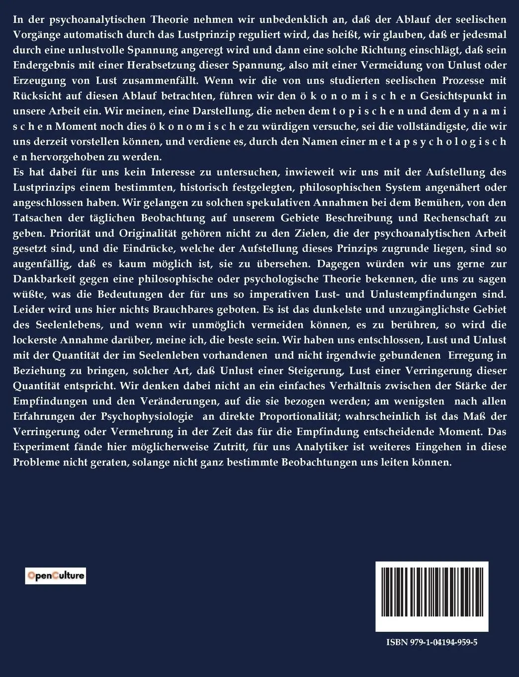 Rückseite: 9791041949595 | Jenseits des Lustprinzips | Sigmund Freud | Taschenbuch | 32 S. | 2023