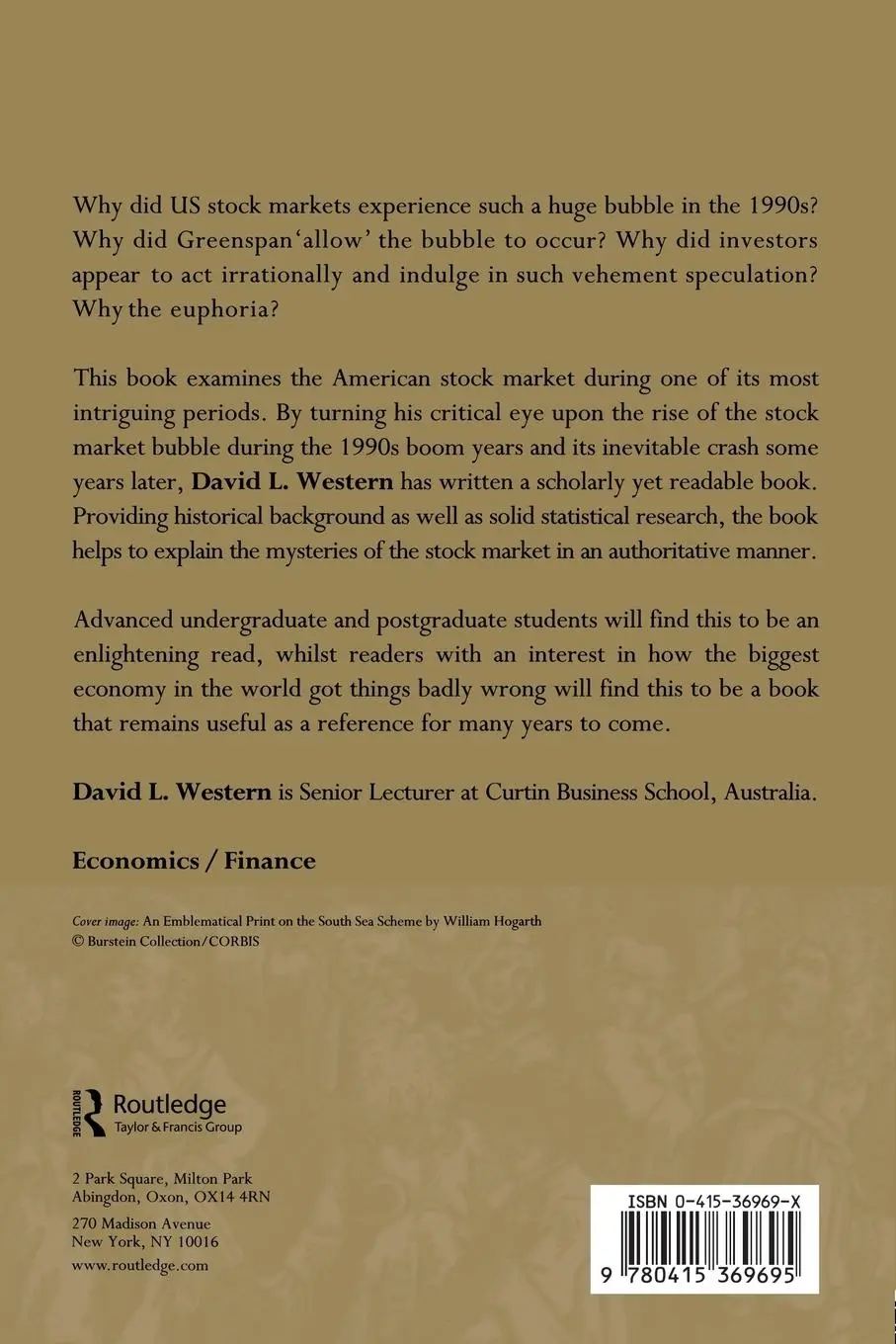 Rückseite: 9780415369695 | Booms, Bubbles and Bust in the US Stock Market | David Western | Buch