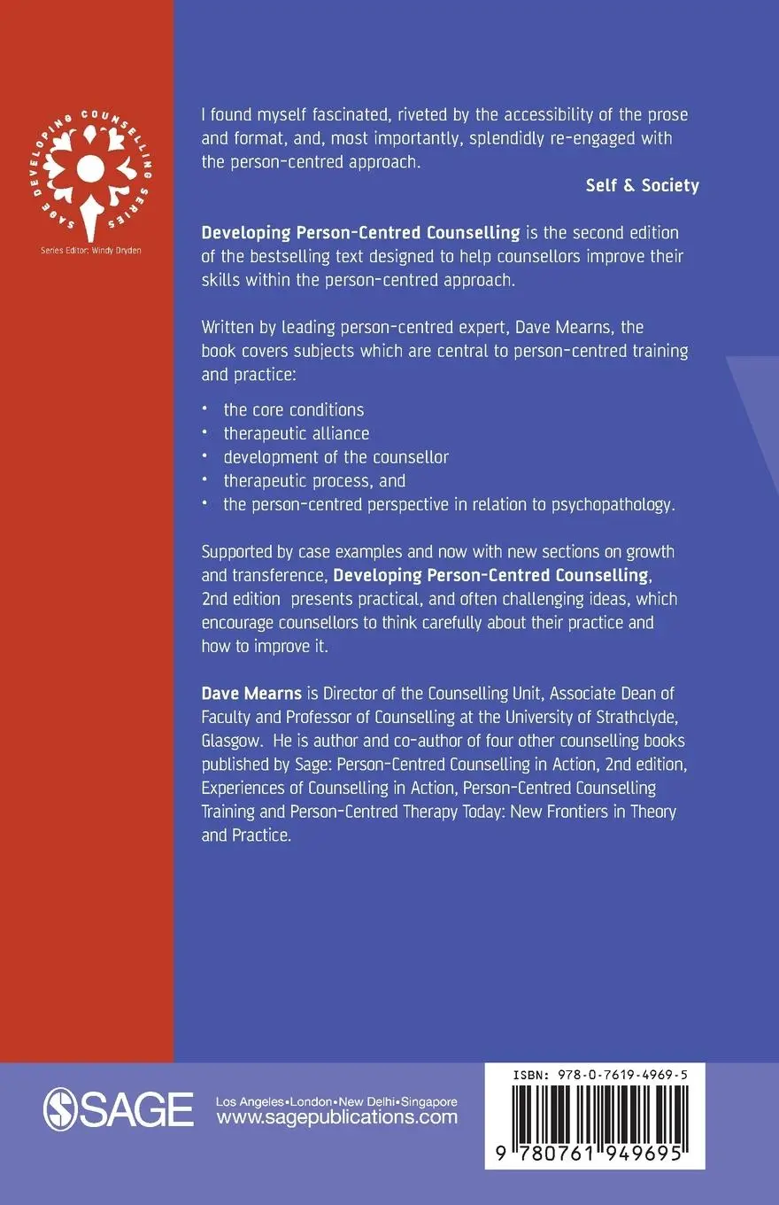 Rückseite: 9780761949695 | Developing Person-Centred Counselling | Dave Mearns | Taschenbuch