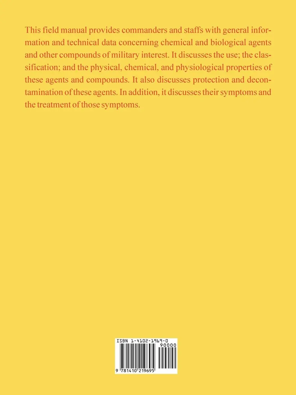 Rückseite: 9781410219695 | Potential Military Chemical/Biological Agents and Compounds | Buch