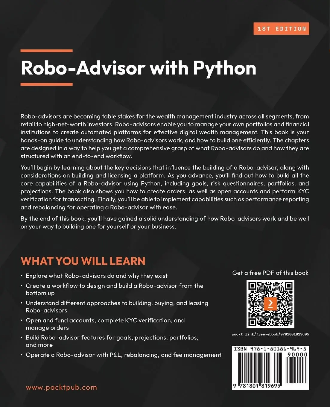 Rückseite: 9781801819695 | Robo-Advisor with Python | Aki Ranin | Taschenbuch | Englisch | 2023