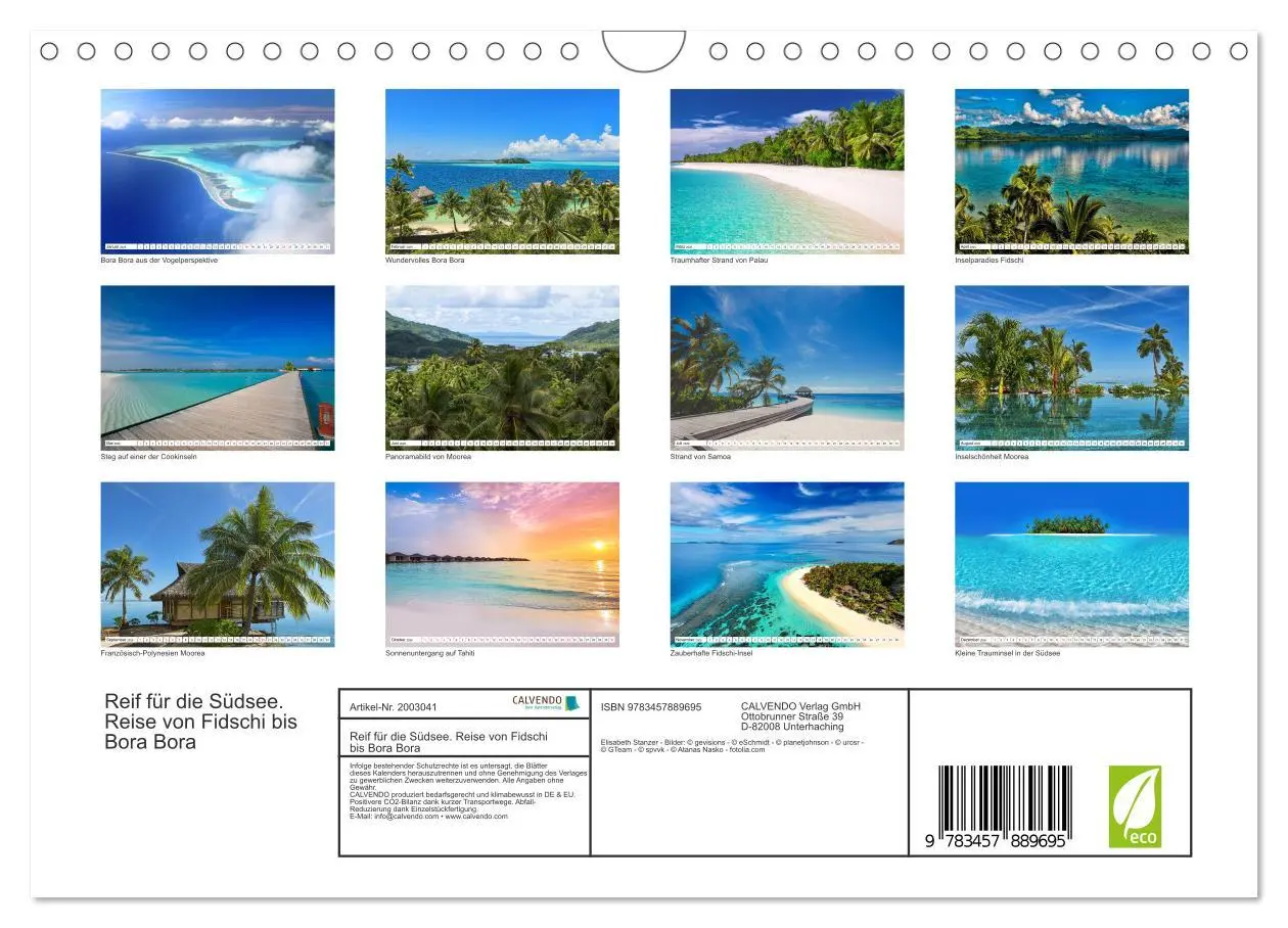 Bild: 9783457889695 | Reif für die Südsee. Reise von Fidschi bis Bora Bora (Wandkalender...