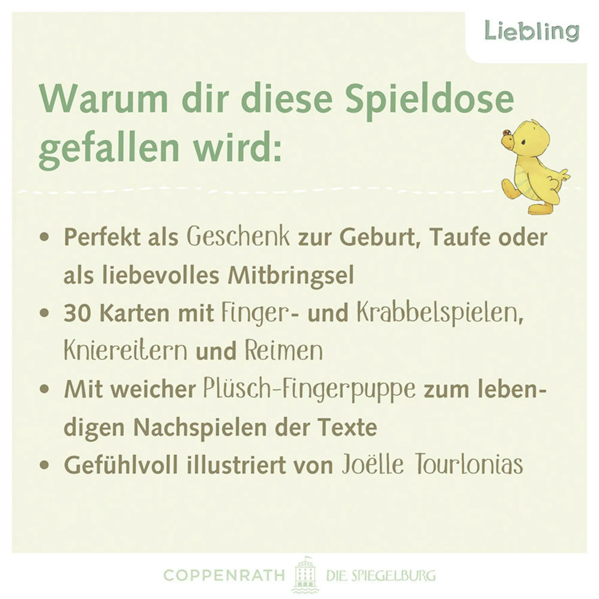 Bild: 4050003959795 | Spieledose - Schön, dass du da bist! | 30 Spielverse und Reime | Buch