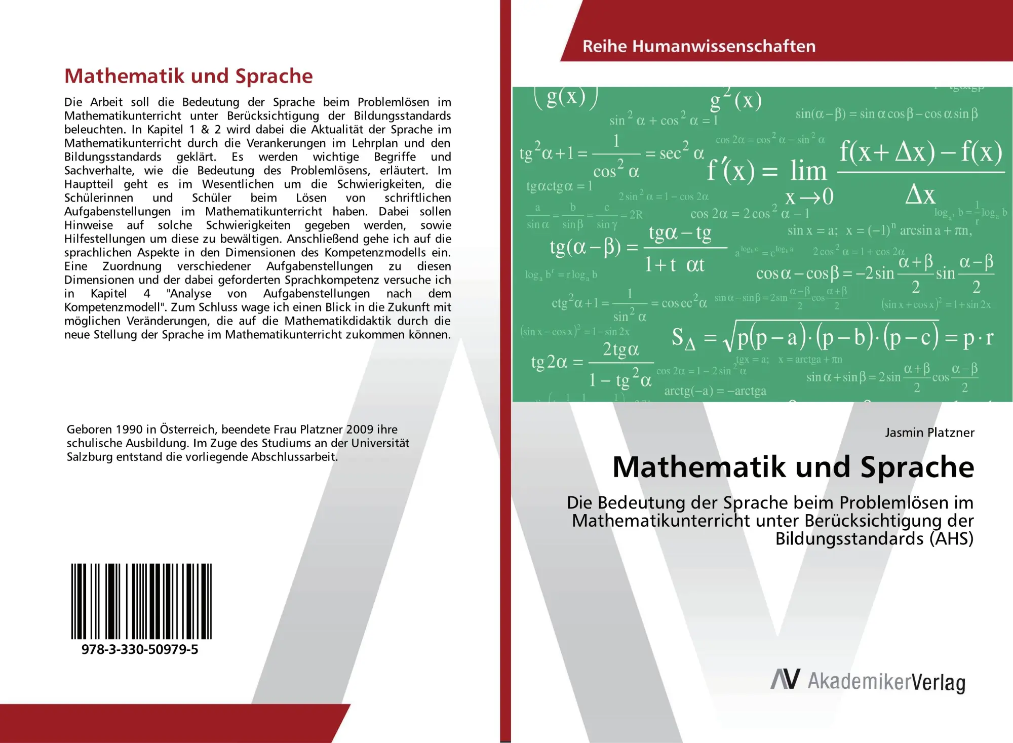 Cover: 9783330509795 | Mathematik und Sprache | Jasmin Platzner | Taschenbuch | Paperback