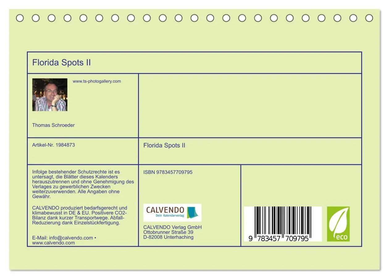 Bild: 9783457709795 | Florida Spots II (Tischkalender 2026 DIN A5 quer), CALVENDO...