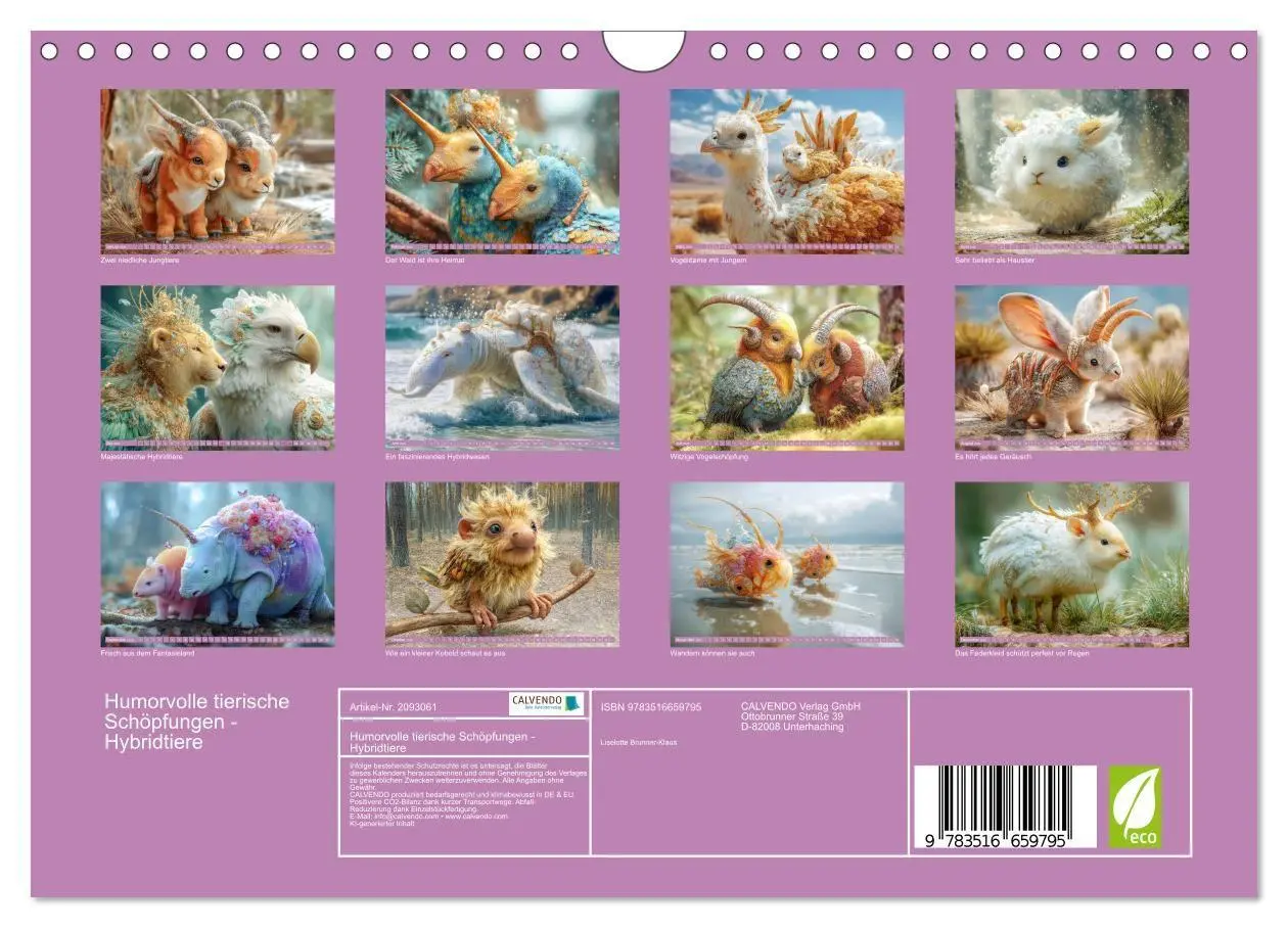 Bild: 9783516659795 | Humorvolle tierische Schöpfungen - Hybridtiere (Wandkalender 2026...