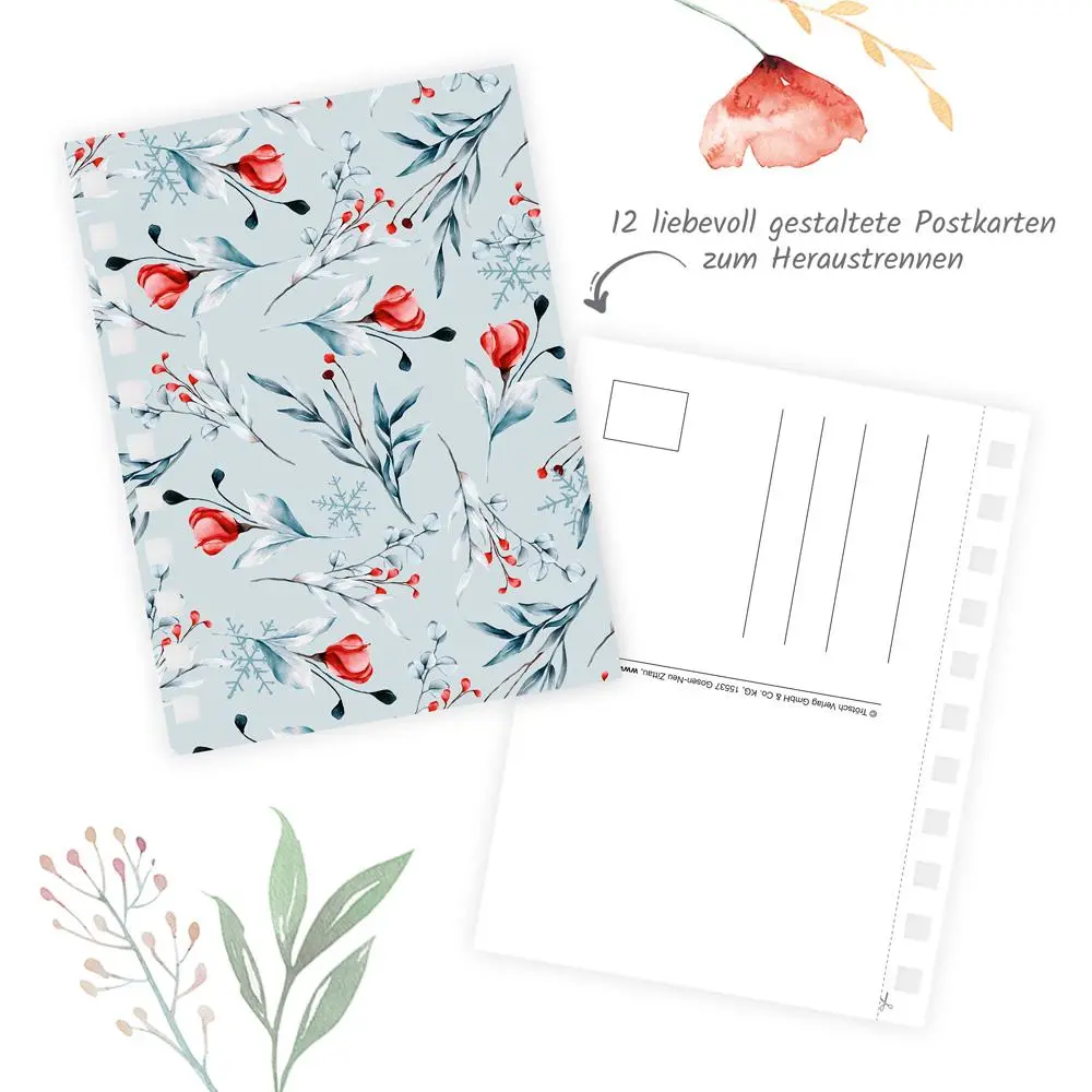 Bild: 4251901509895 | Trötsch Taschenkalender A6 Wire-O Motiv Blumen 2026 mit Postkarten