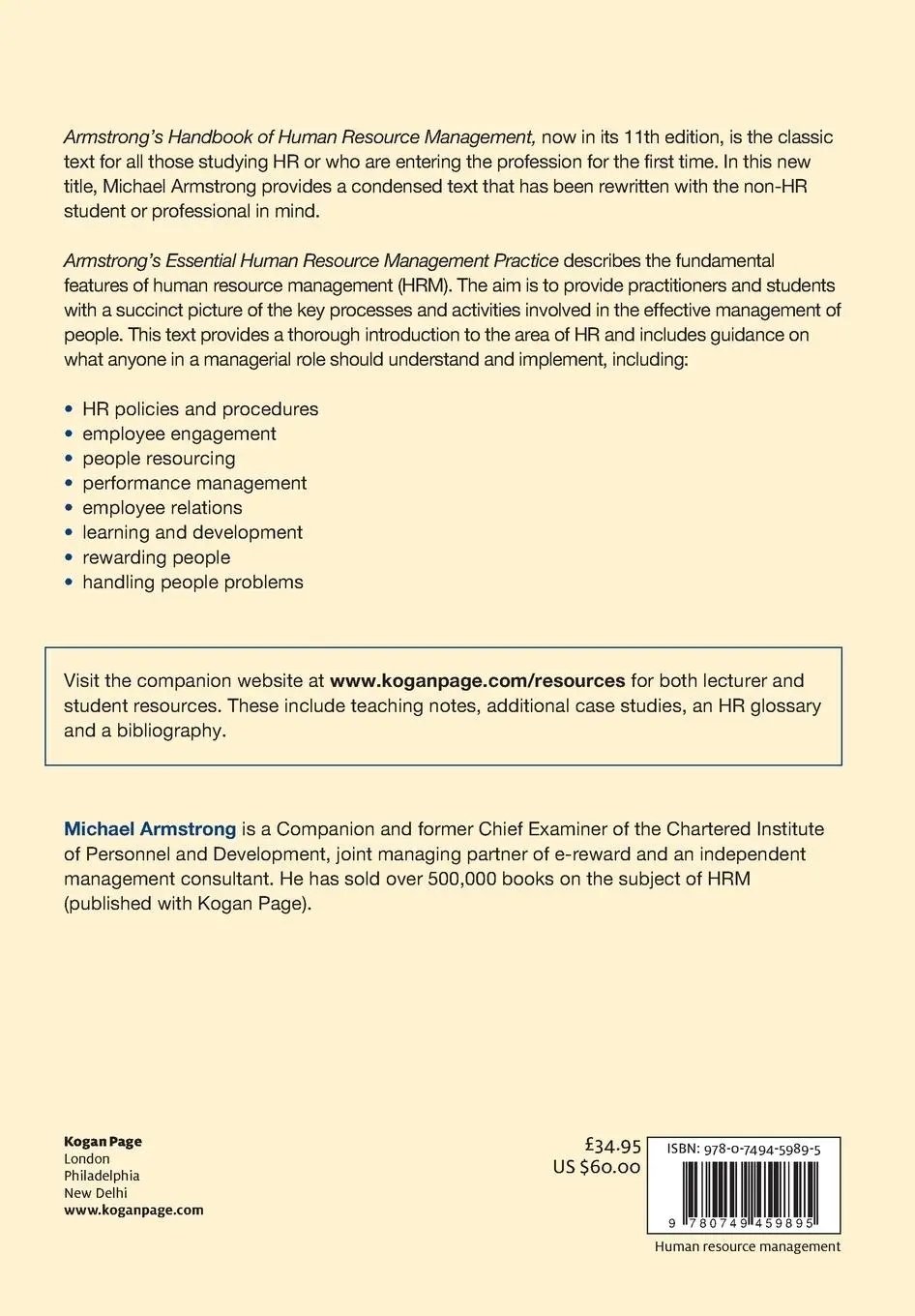 Rückseite: 9780749459895 | Armstrong's Essential Human Resource Management Practice | Armstrong