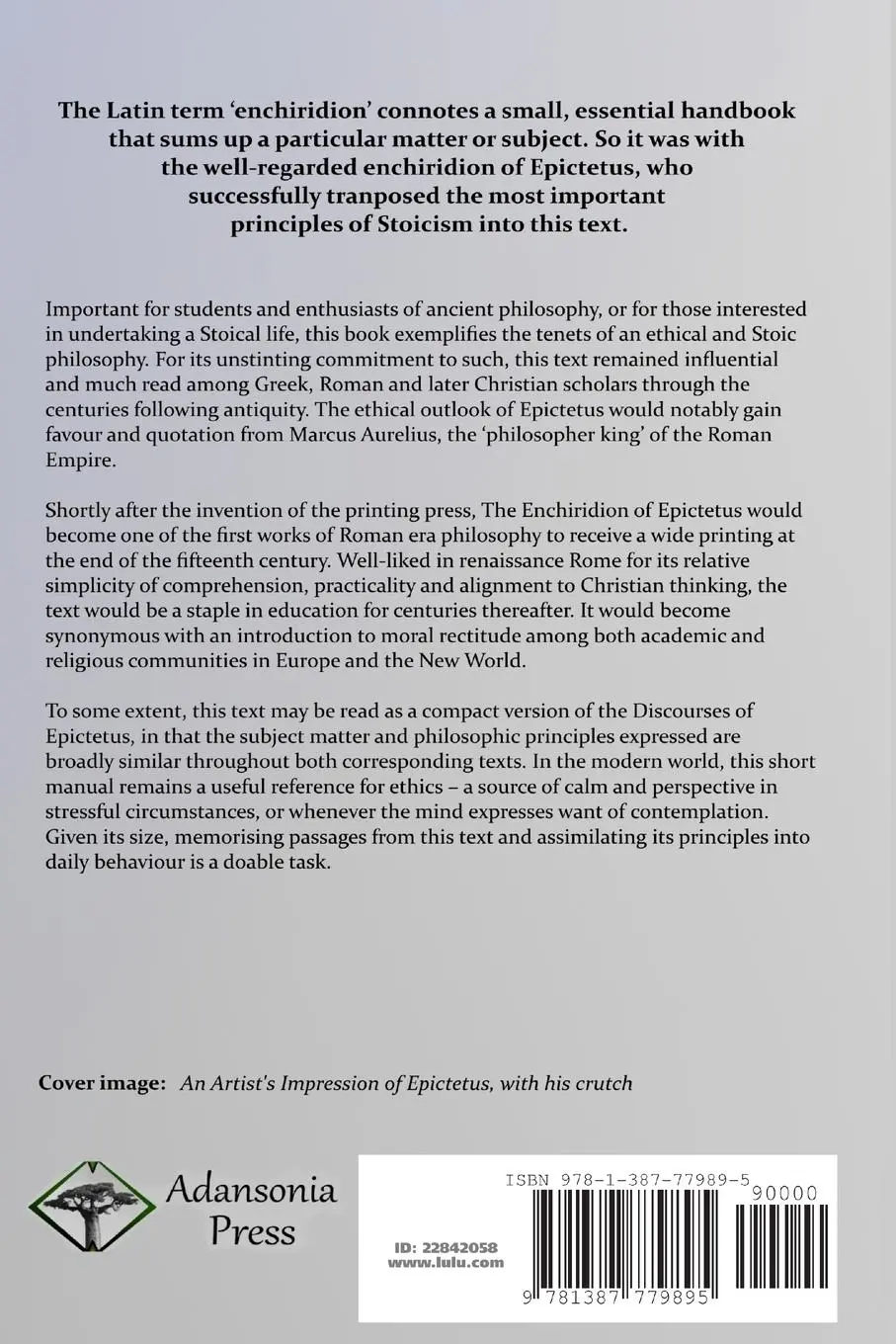 Rückseite: 9781387779895 | The Enchiridion of Epictetus | Complete and Unabridged with Notes