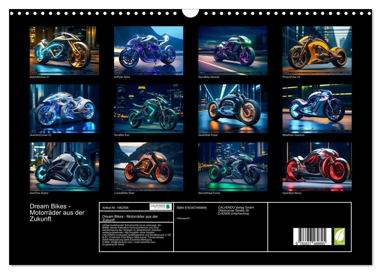 Bild: 9783457489895 | Dream Bikes - Motorräder aus der Zukunft (Wandkalender 2026 DIN A3...