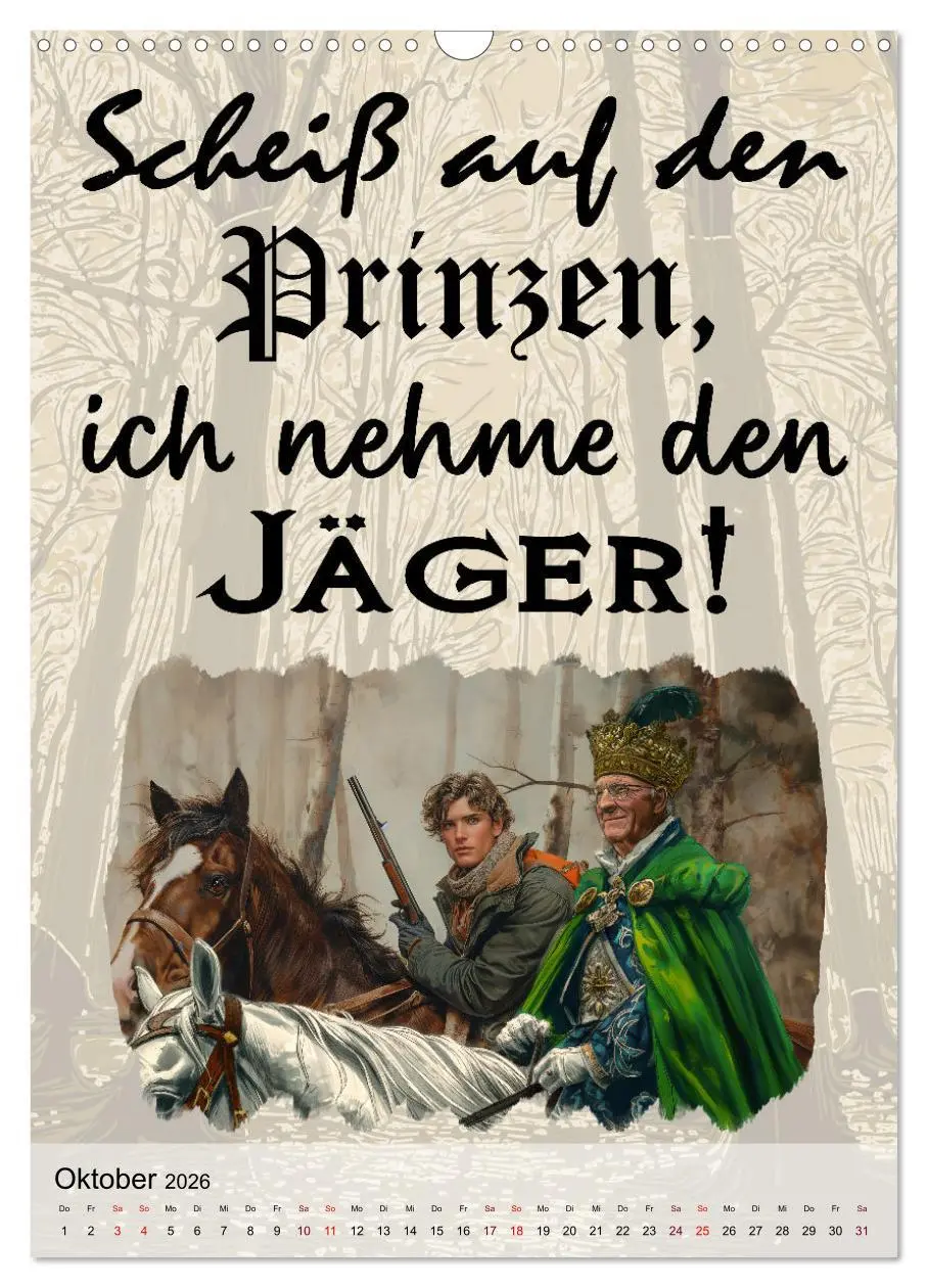 Bild: 9783516269895 | Jägersprüche (Wandkalender 2026 DIN A3 hoch), CALVENDO Monatskalender