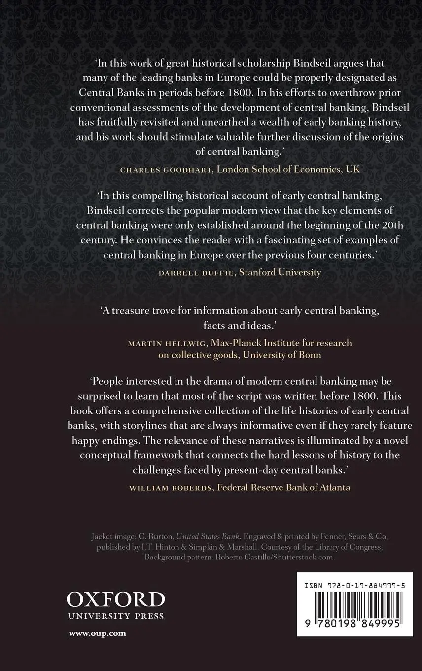 Rückseite: 9780198849995 | Central Banking Before 1800 | A Rehabilitation | Ulrich Bindseil