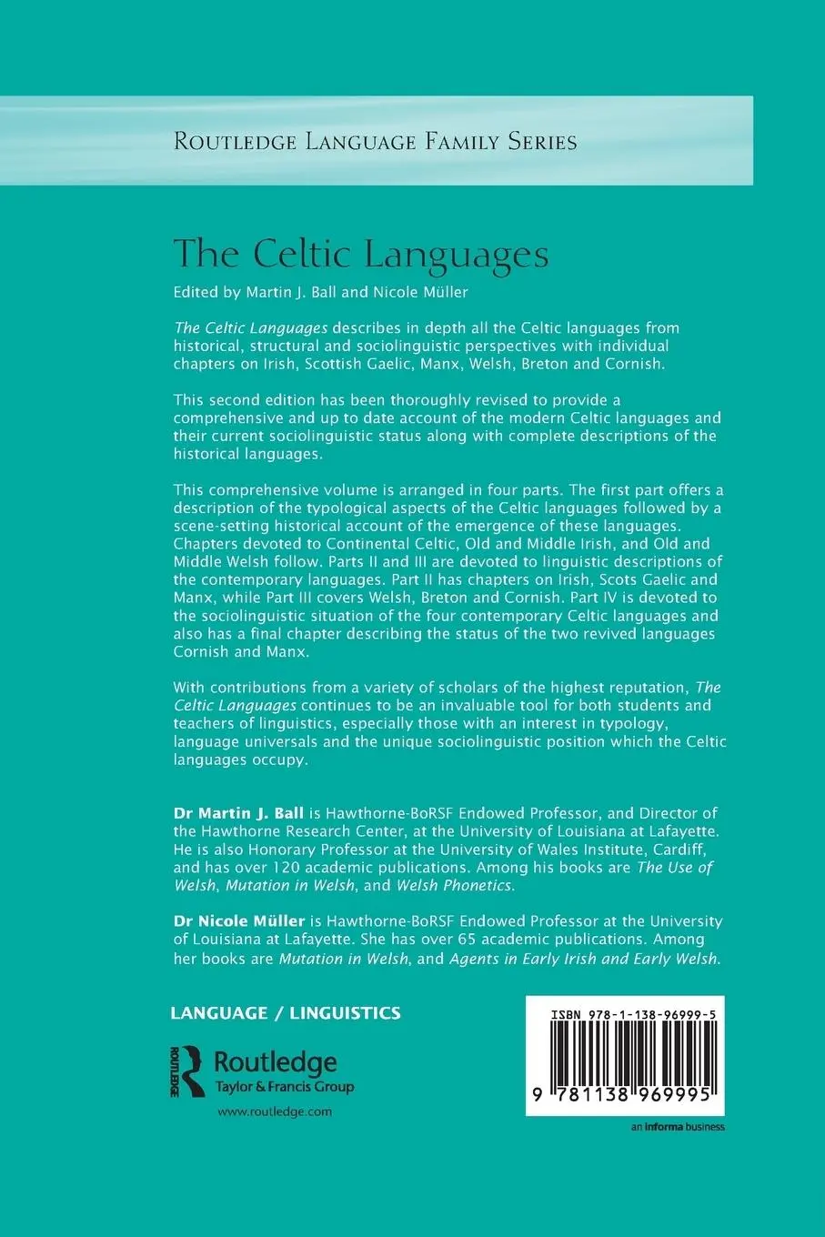 Rückseite: 9781138969995 | The Celtic Languages | Martin Ball (u. a.) | Taschenbuch | Englisch