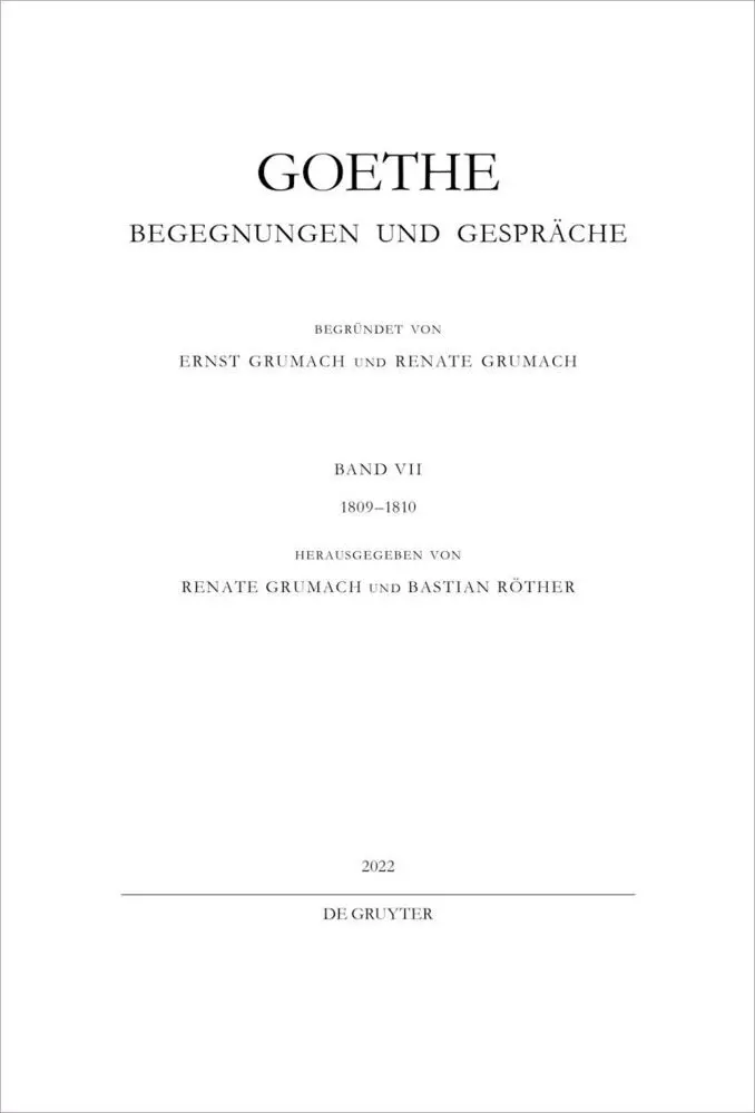 Cover: 9783110189995 | 1809-1810 | Johann Wolfgang von Goethe | Buch | IV | Deutsch | 2022