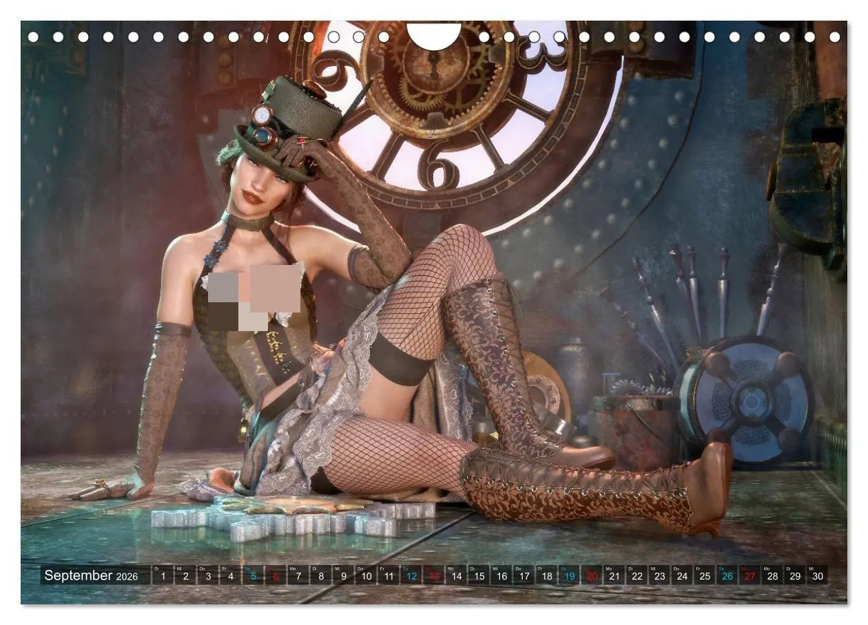 Bild: 9783457619995 | Steampunk Ladys Pin Up (Wandkalender 2026 DIN A4 quer), CALVENDO...