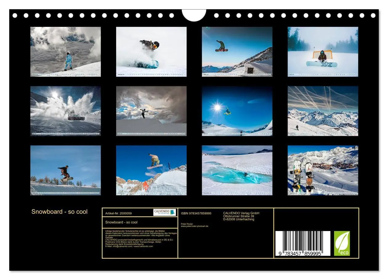 Bild: 9783457859995 | Snowboard - so cool (Wandkalender 2026 DIN A4 quer), CALVENDO...