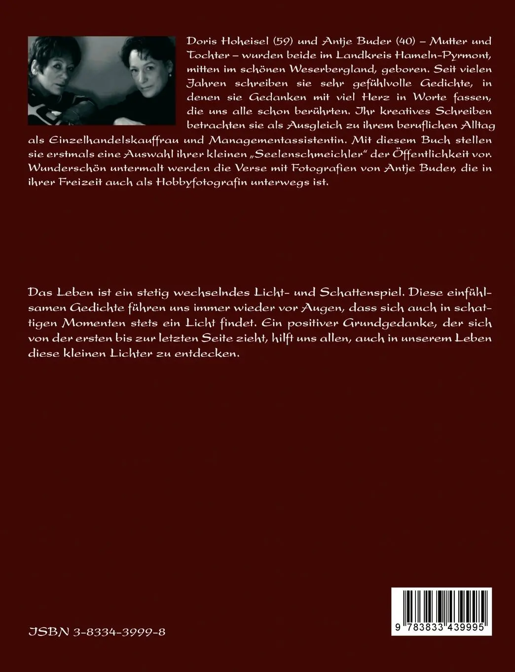 Rückseite: 9783833439995 | Ein Licht ist auch im Schatten | Gedichte und Fotografien | Buch