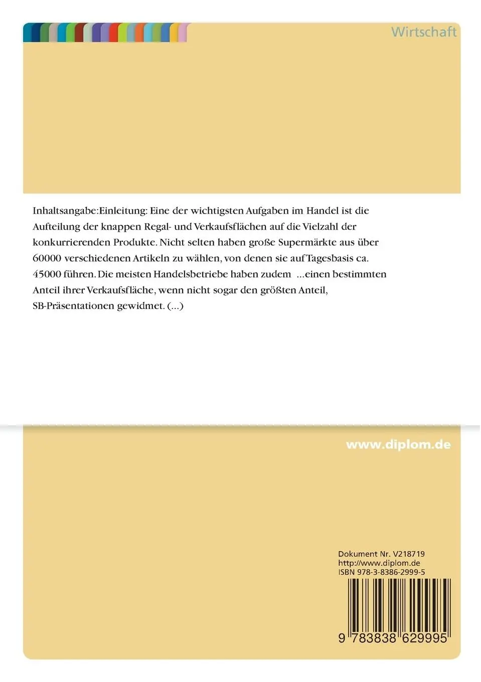 Rückseite: 9783838629995 | Regaloptimierung und Spacemanagement im Handel | Peter Wagner | Buch