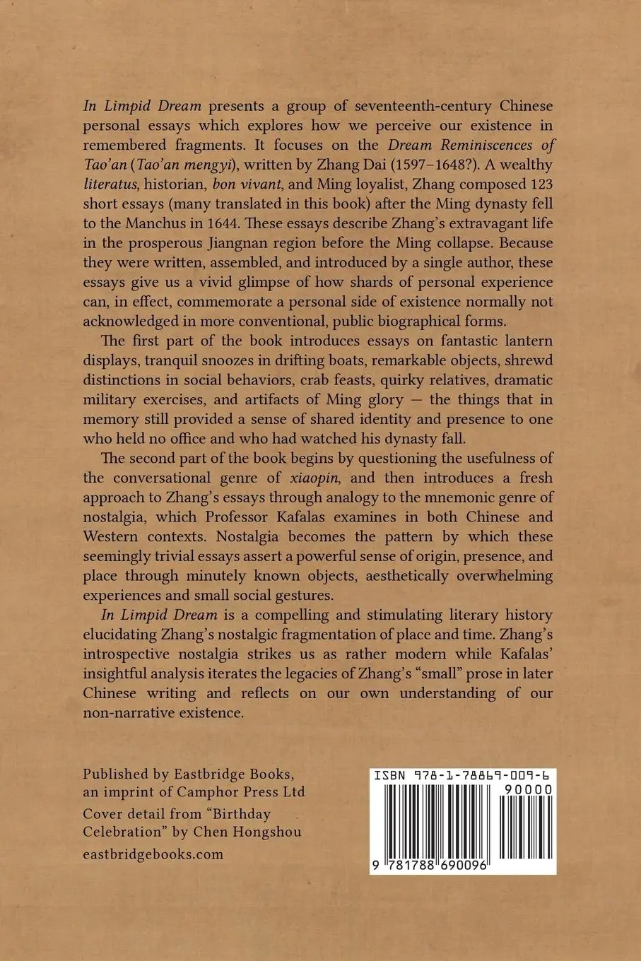 Rückseite: 9781788690096 | In Limpid Dream | Nostalgia and Zhang Dai's Reminiscences of the Ming