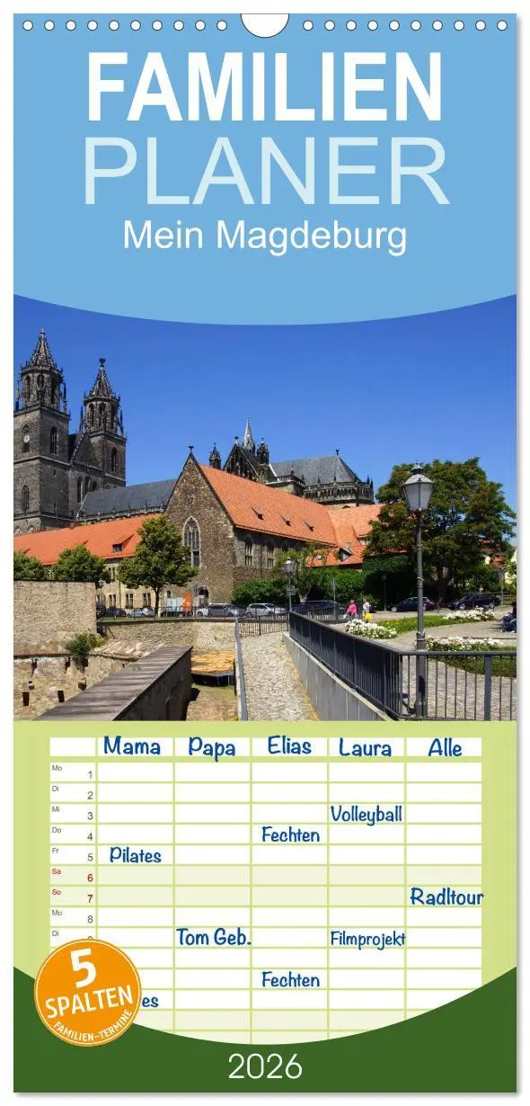 Cover: 9783516510096 | Familienplaner 2026 - Mein Magdeburg 2026 mit 5 Spalten...