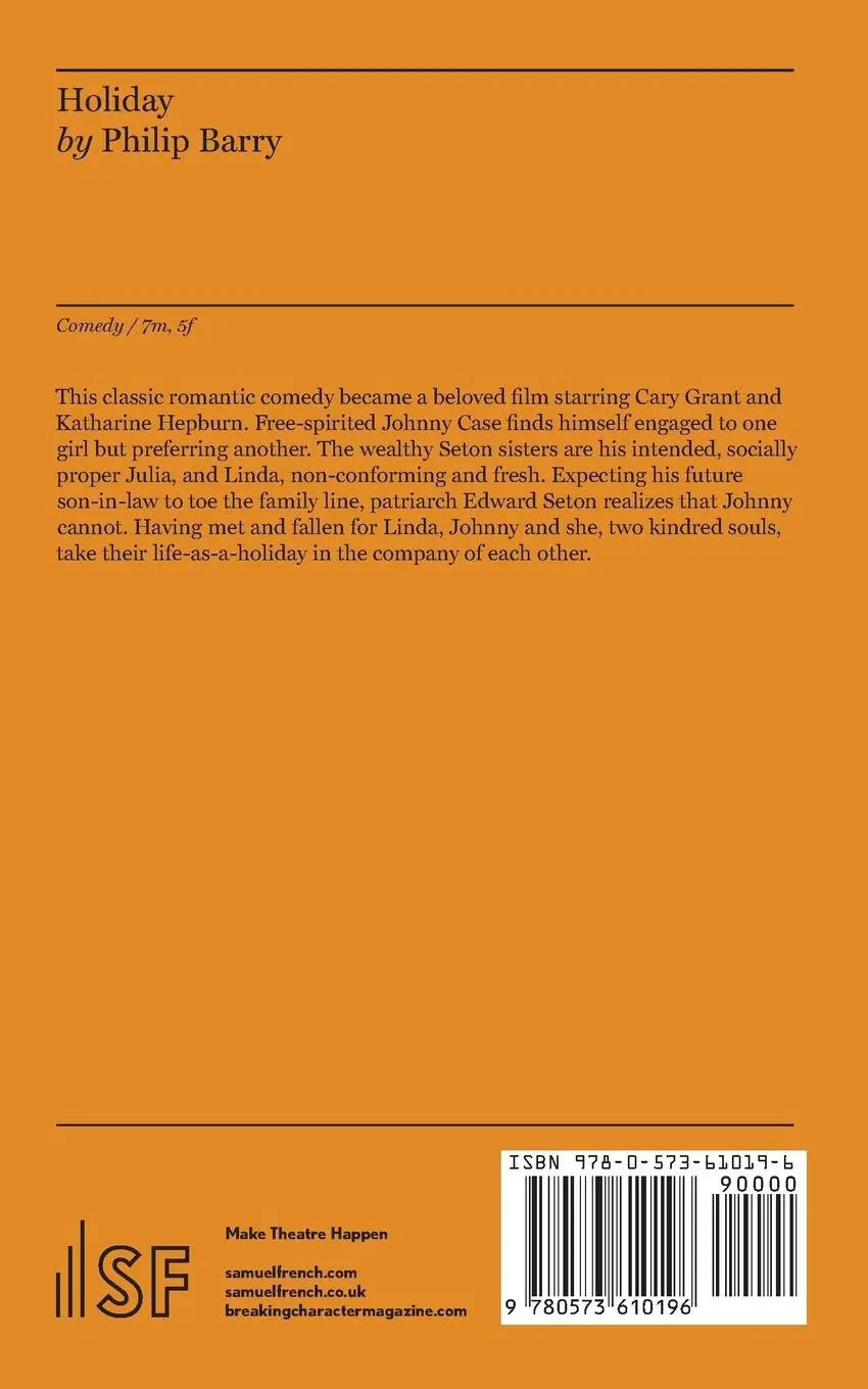 Rückseite: 9780573610196 | Holiday | Philip Barry | Taschenbuch | Kartoniert / Broschiert | 2017