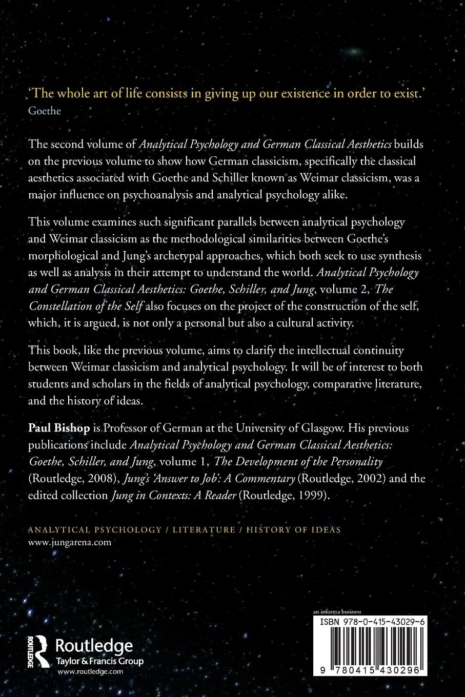 Rückseite: 9780415430296 | Analytical Psychology and German Classical Aesthetics | Paul Bishop