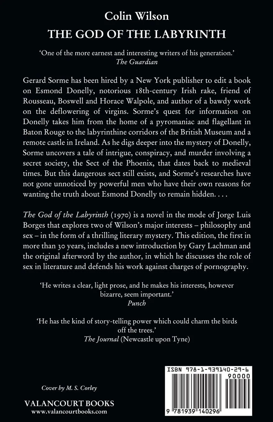 Rückseite: 9781939140296 | The God of the Labyrinth | Colin Wilson | Taschenbuch | Englisch