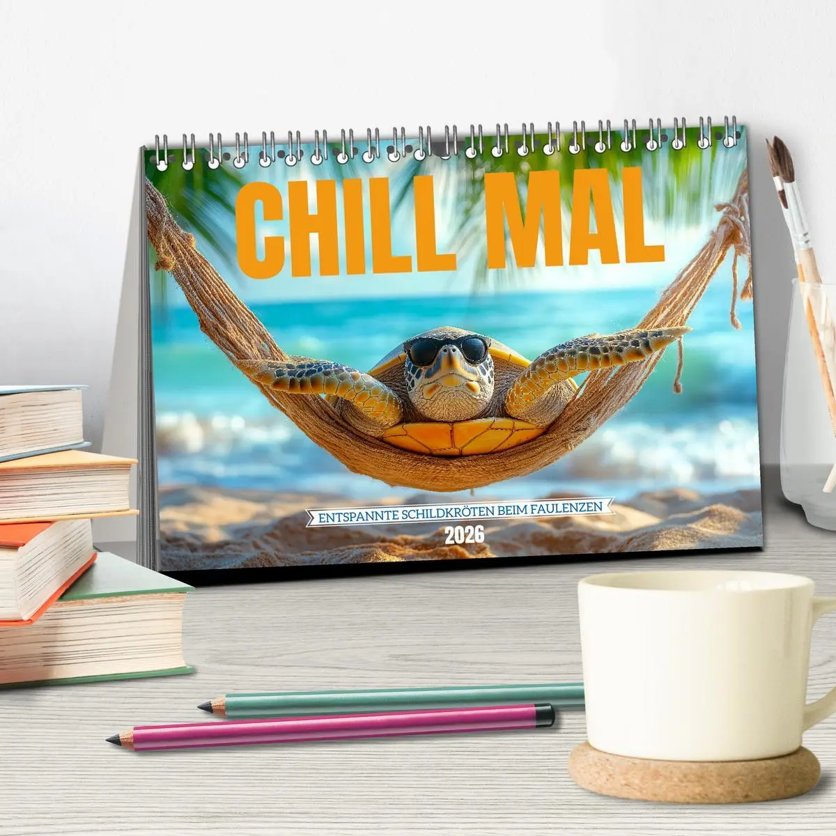 Bild: 9783457330296 | CHILL MAL - Entspannte Schildkröten beim Faulenzen (Tischkalender...