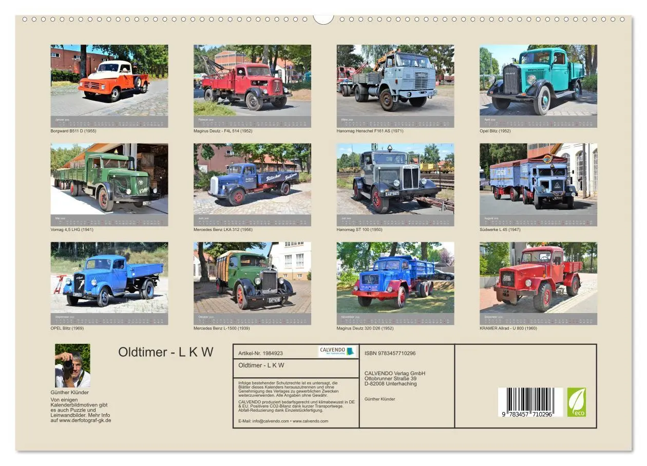 Bild: 9783457710296 | Oldtimer - L K W (hochwertiger Premium Wandkalender 2026 DIN A2...
