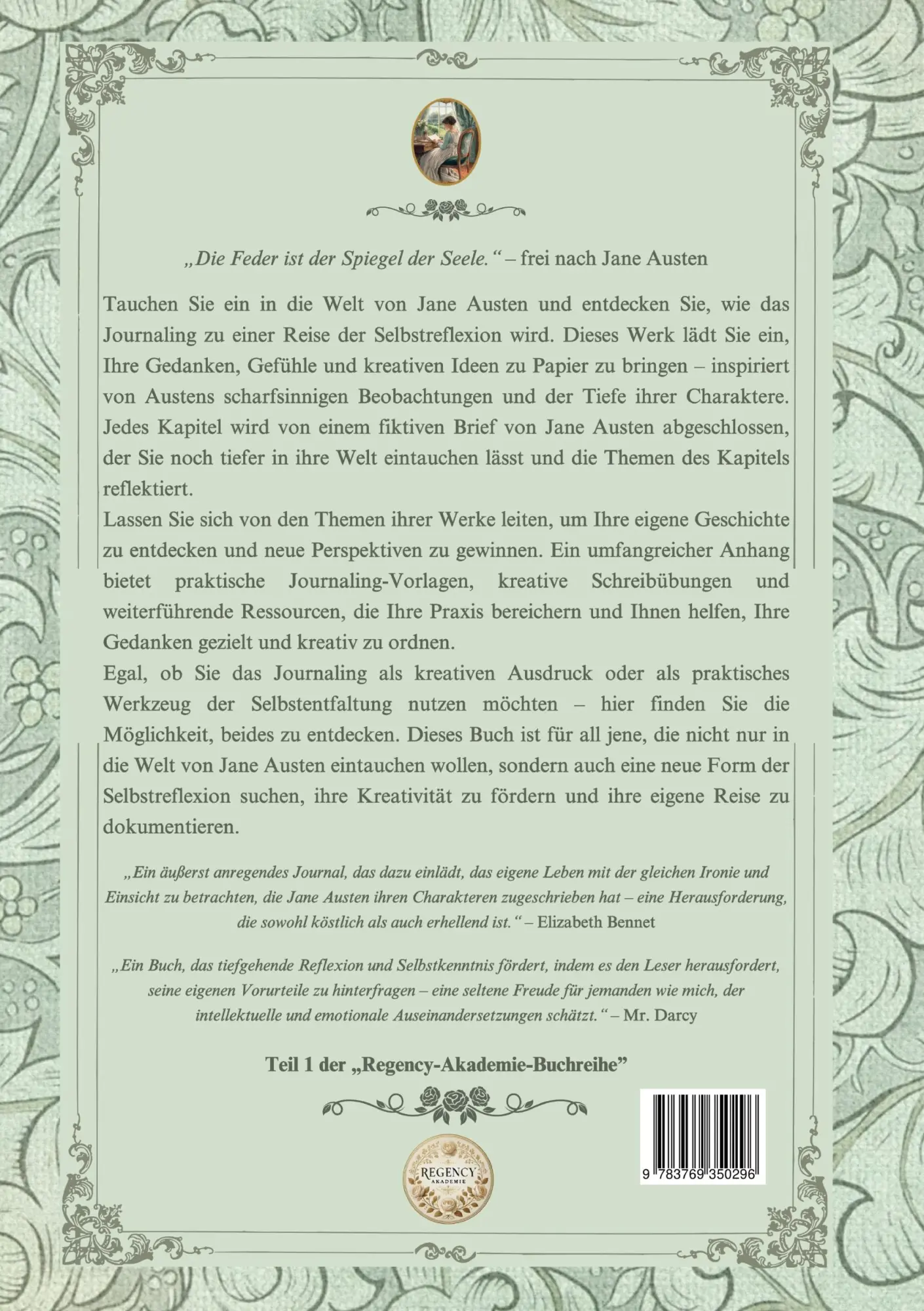 Rückseite: 9783769350296 | Schreibende Herzen | Mit Jane Austen das Journaling entdecken | Müller