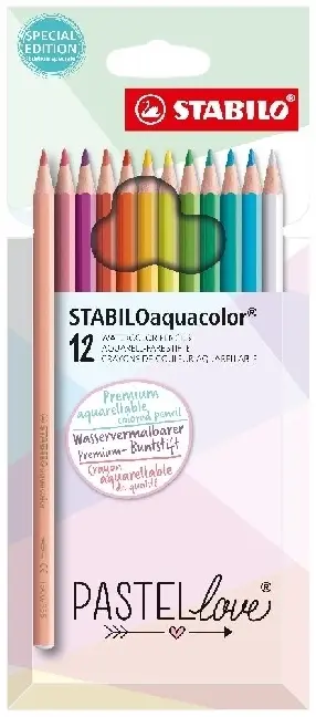 Cover: 4006381590396 | STABILOaquacolor 12er Pastellove Etui | In Karton | 1612/7 | 2023