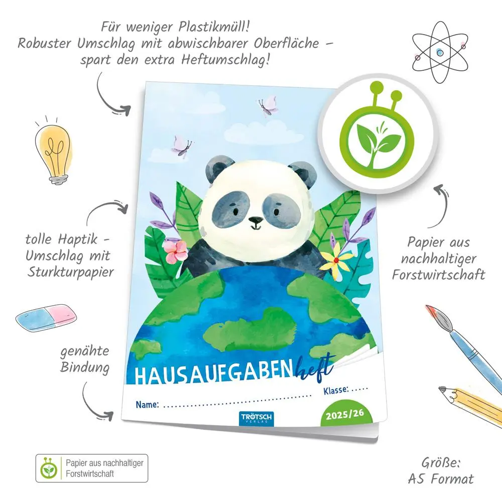 Bild: 4251901510396 | Trötsch Jahresbezogenes Hausaufgabenheft Grundschule Panda 25/26